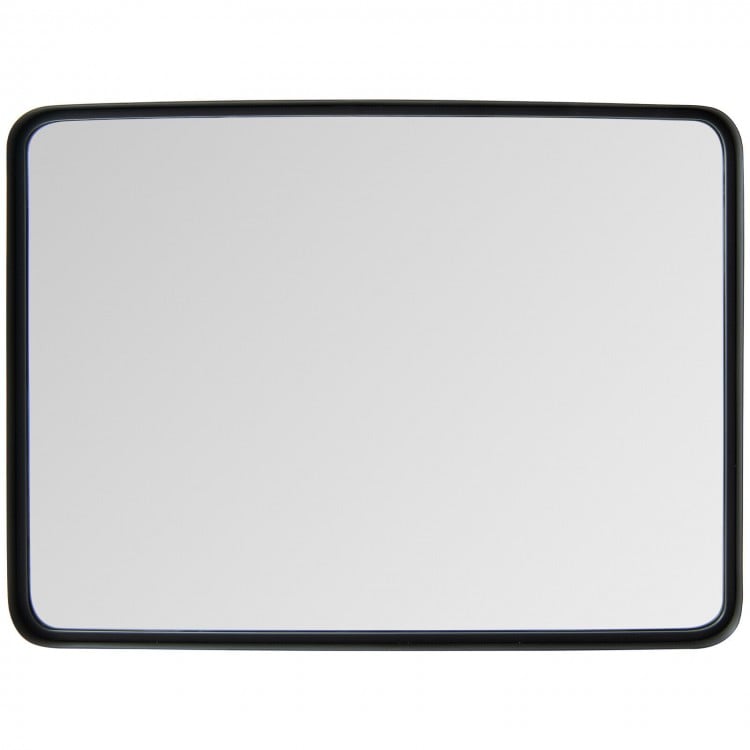 Rectangular wall mount bathroom mirror with solid steel frame, ideal for vertical or horizontal hanging in any room.