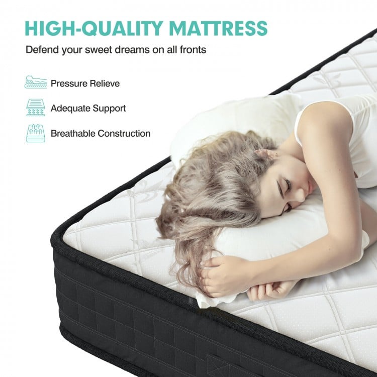 8-inch queen size breathable memory foam mattress with soft cover, designed for pressure relief and adequate support.