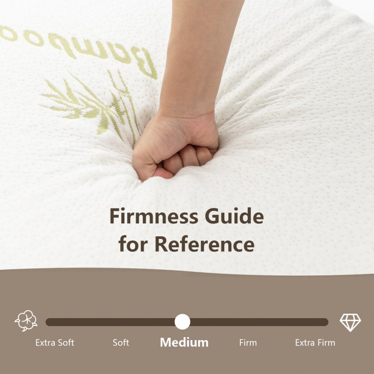Medium firm tri-fold memory foam mattress topper with breathable bamboo cover, ideal for portable sleeping and lounging.