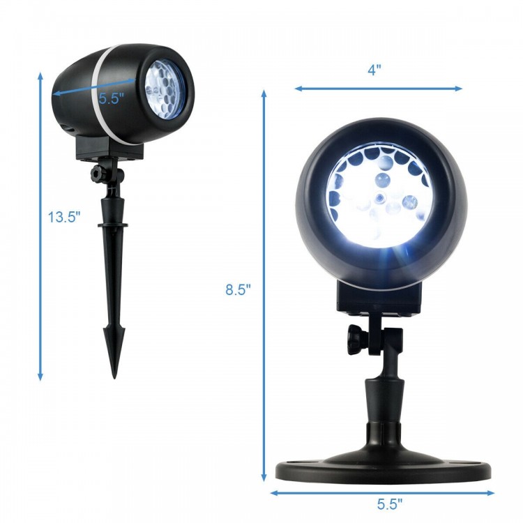 Outdoor waterproof Christmas snowflake LED projector light with remote control, 180° adjustable head for versatile.