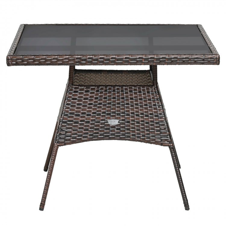 5 Pieces Wicker Patio Dining Set with 4 Armrest Chairs - Gallery View 8 of 12
