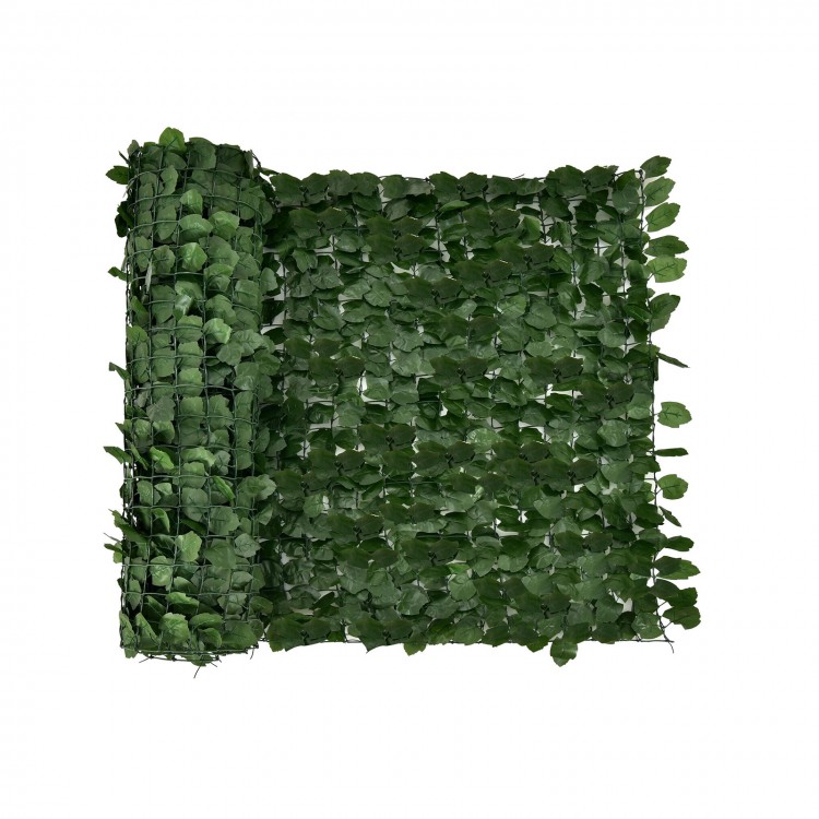 Artificial ivy privacy fence screen with 1696 maple leaves, 118" x 39.4", perfect for creating a natural look in.