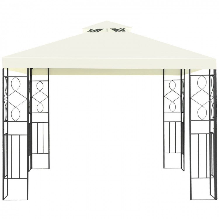 Patio gazebo canopy tent featuring a solid steel frame, double tier roof, and elegant design for outdoor relaxation.