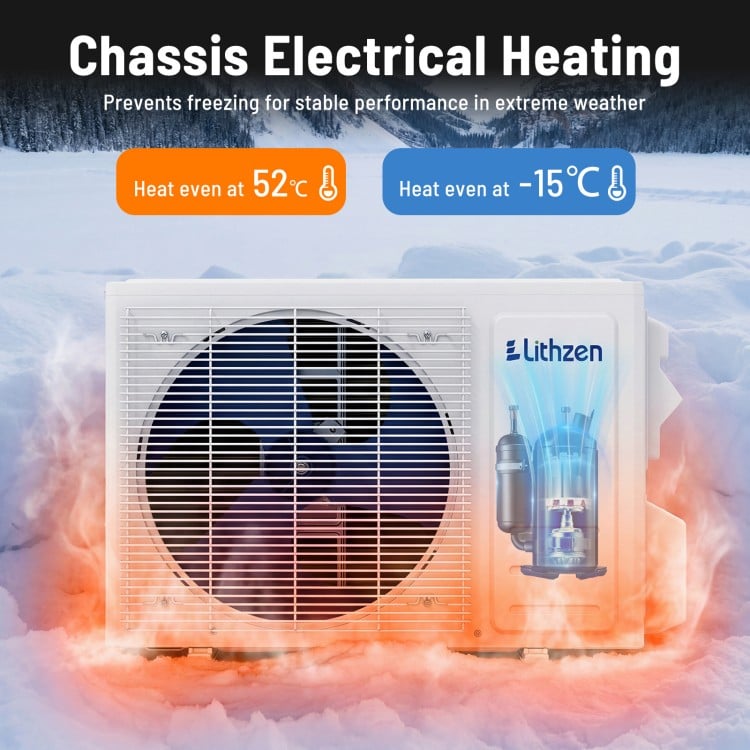 Chassis heating unit of the 12000 BTU mini split air conditioner, effective in extreme temperatures for reliable.