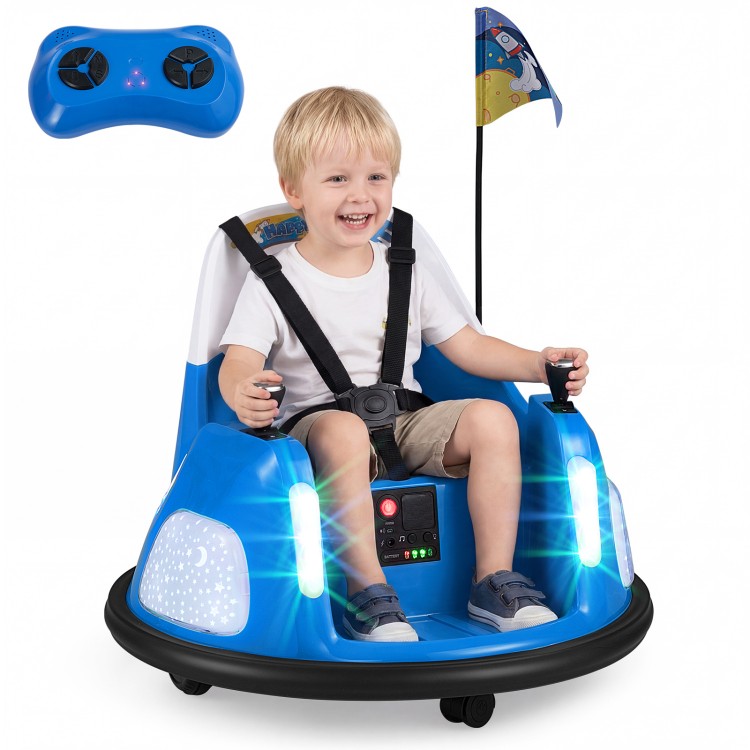 12V Kids Ride On Bumper Car with Remote Control and Flashing Lights - Gallery View 6 of 13