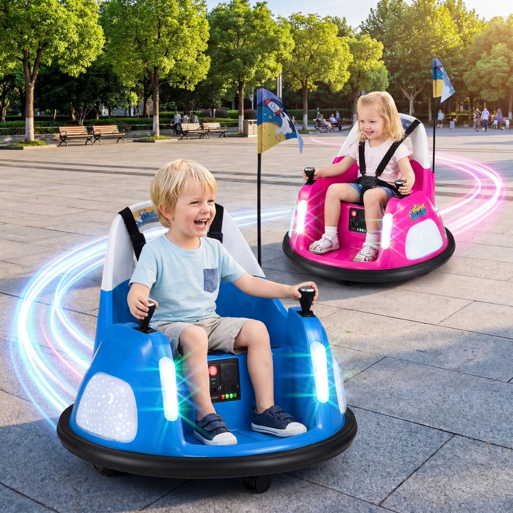 12V Kids Ride On Bumper Car with Remote Control and Flashing Lights - Gallery View 2 of 13