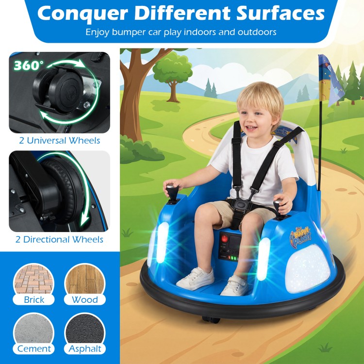 12V Kids Ride On Bumper Car with Remote Control and Flashing Lights - Gallery View 12 of 13