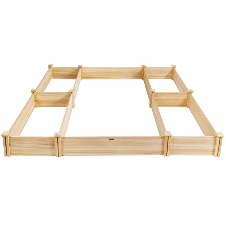 U-shaped wooden garden raised bed with five planter boxes, crafted from solid fir wood, perfect for patio or garden use.