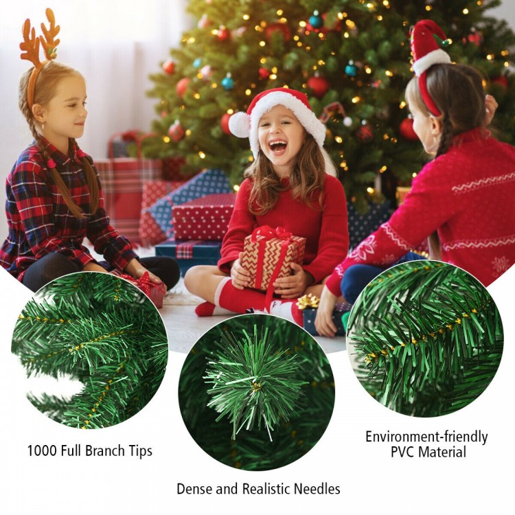 7 feet upside down artificial Christmas tree with 1000 realistic branch tips, made of durable PVC for creative.