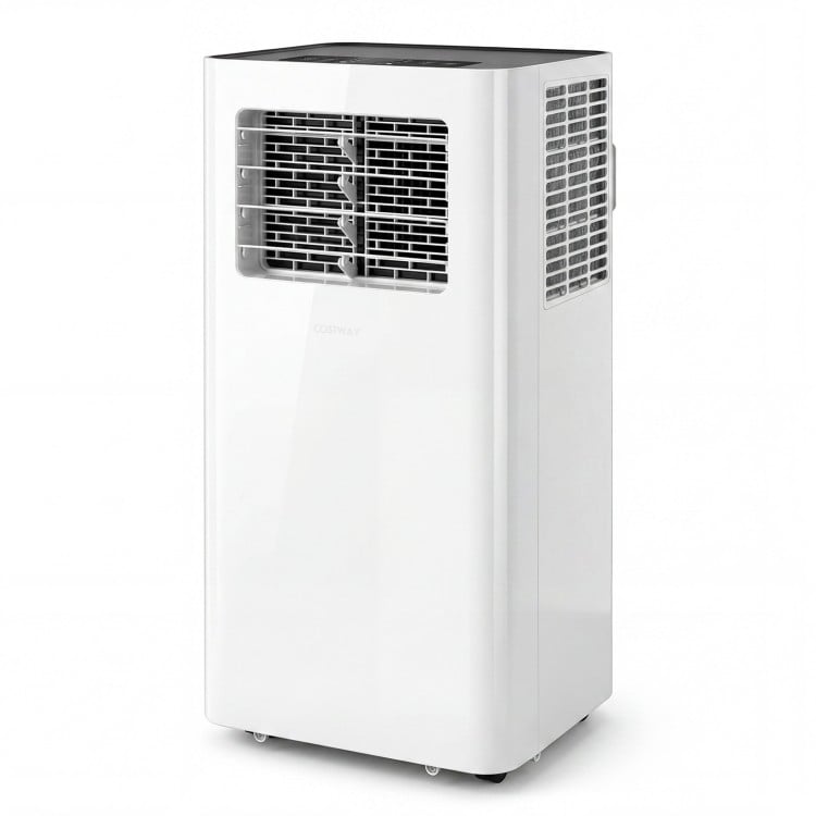 14000 BTU smart air conditioner in white, featuring Wi-Fi, remote control, and 3-in-1 functionality for efficient.