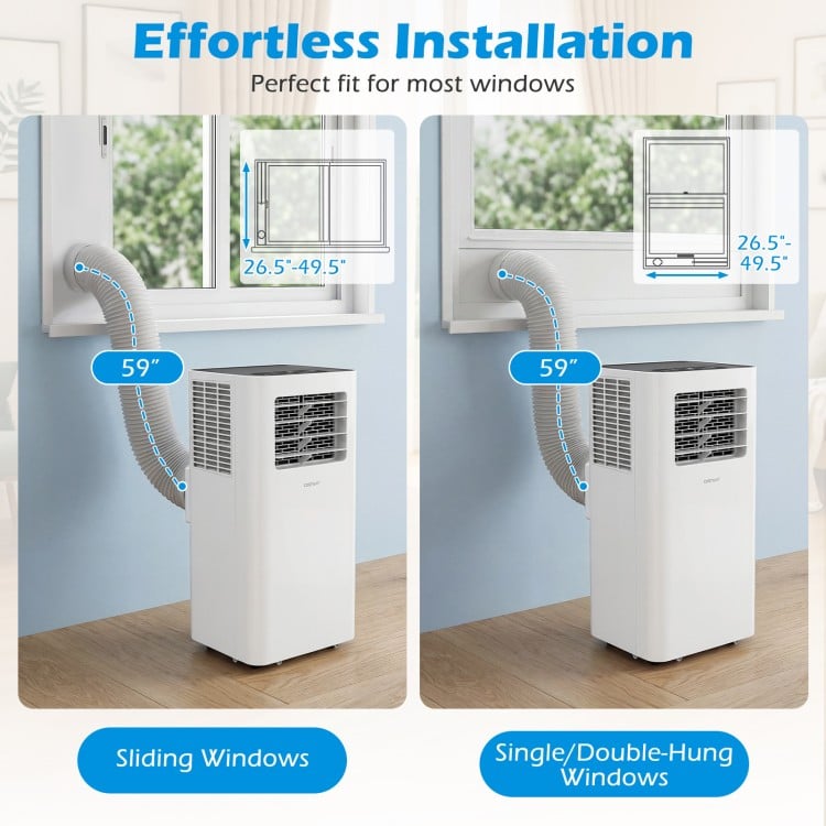 14000 BTU smart AC unit with window kit, designed for sliding and double-hung windows, ideal for efficient cooling.