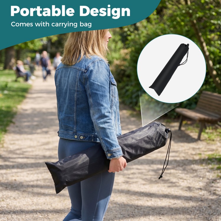 Portable 166 CM metal easel stand set in black, shown with carrying bag for easy transport and compact storage.