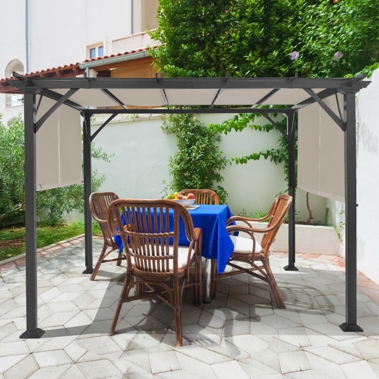 Universal replacement canopy cover for pergola, 16' x 4', weather-resistant polyester, provides large shaded area for.