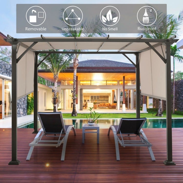 Universal replacement canopy cover for pergola, 16' x 4', made of weather-resistant polyester, ideal for outdoor.