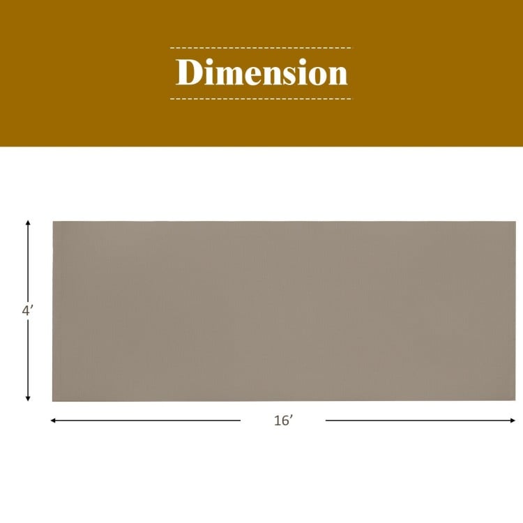 16' x 4' replacement canopy cover made of waterproof polyester, ideal for shading outdoor spaces and easy to install.