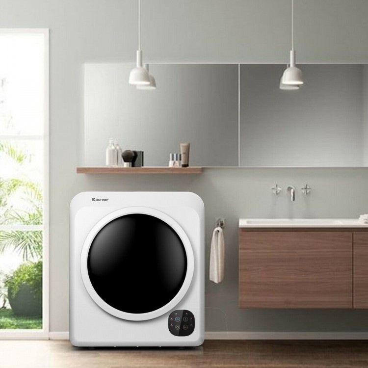 Portable 1700W electric dryer with stainless steel tub, large 3.22 cu ft capacity, ideal for small apartments.
