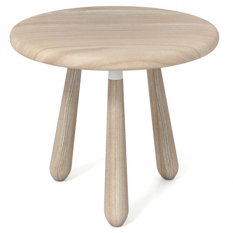 Round 18-inch outdoor side table made of solid mahogany wood with a sleek 1-inch thickened board, ideal for versatile.