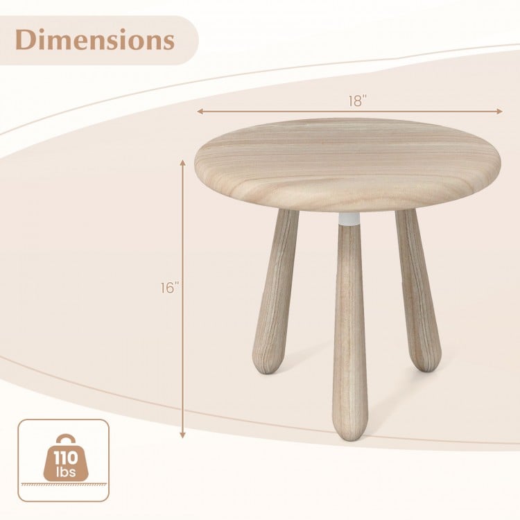 18-inch round mahogany wood side table with thickened board, perfect for outdoor use and easy maintenance.