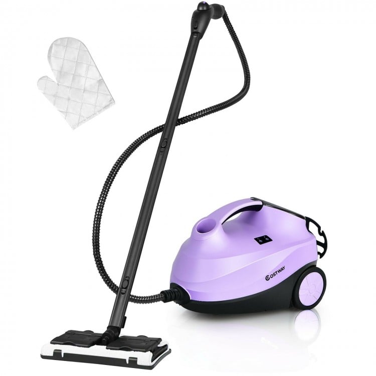 Purple 2000W multi-purpose steam cleaner mop with detachable unit and 19 accessories for deep cleaning without.
