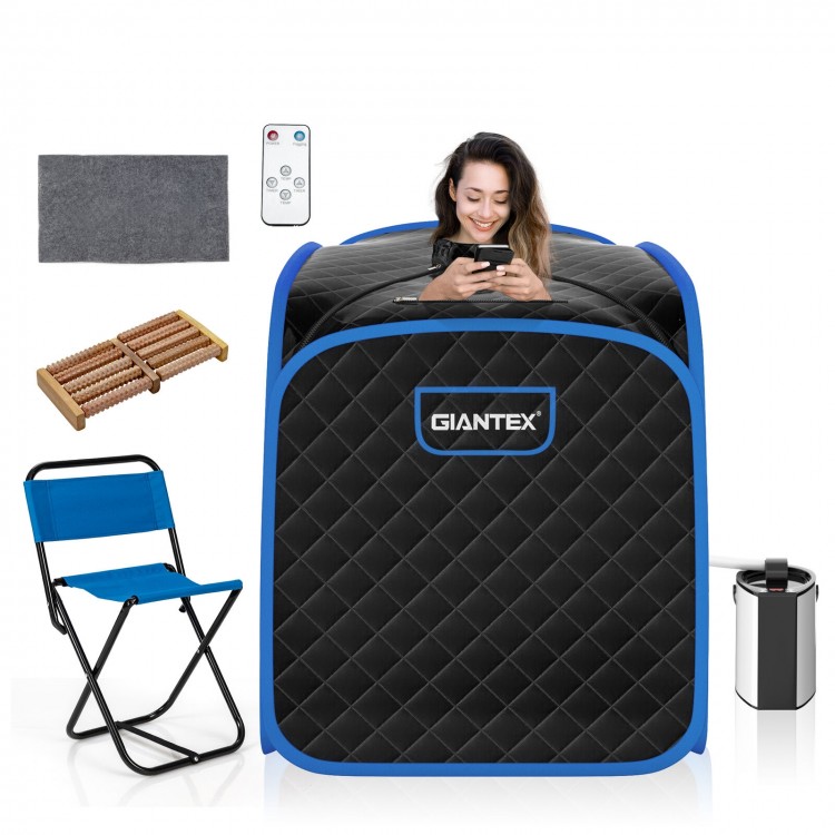 Portable Personal Steam Sauna Spa with Steamer Chair - Costway