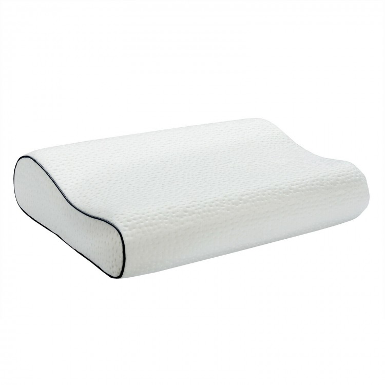 Orthopedic contour memory foam sleep pillow for neck support, featuring ergonomic design and removable, breathable.