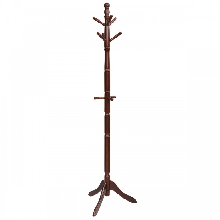 Entryway Height Adjustable Coat Stand with 9 Hooks - Costway