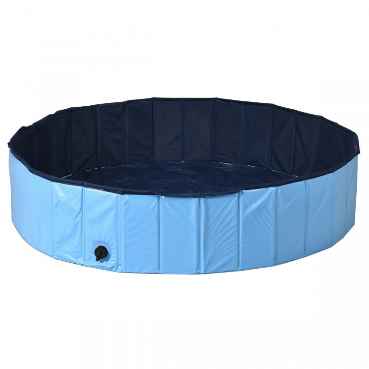 63 Inch Foldable Leakproof Dog Pet Pool Bathing Tub Kiddie Pool for Dogs Cats and Kids - Gallery View 1 of 12