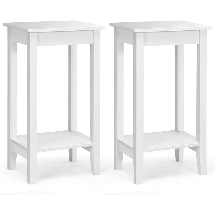 Set of 2 Versatile 2-Tier End Tables with Storage Shelf - Gallery View 1 of 7