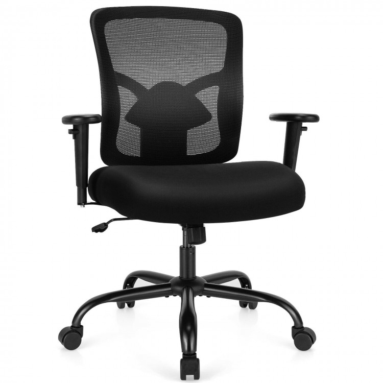Big and tall office chair with a mesh backrest, adjustable lumbar support, and a 400 lbs weight capacity for ergonomic.