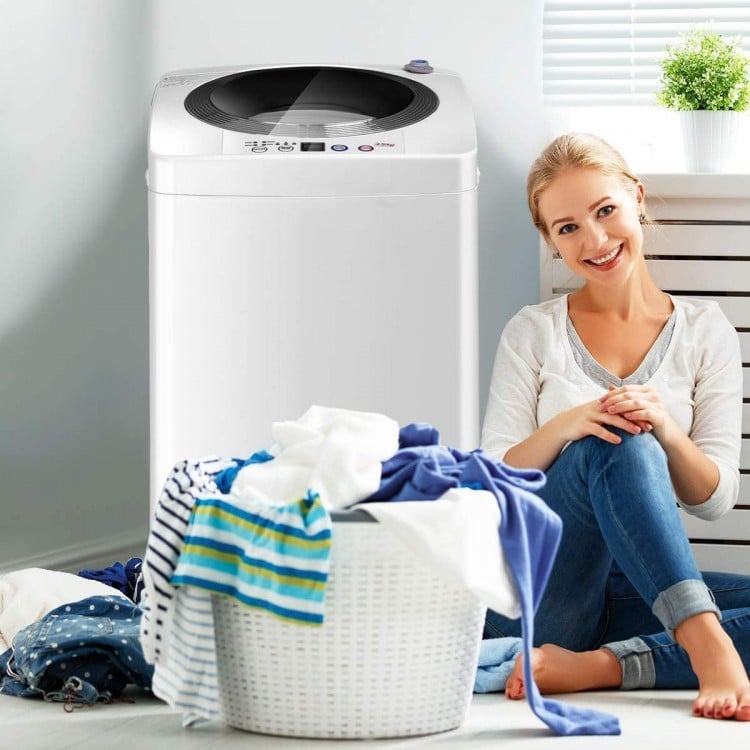 7.7 lbs Portable Automatic Laundry Washing Machine with Drain Pump - Gallery View 1 of 13