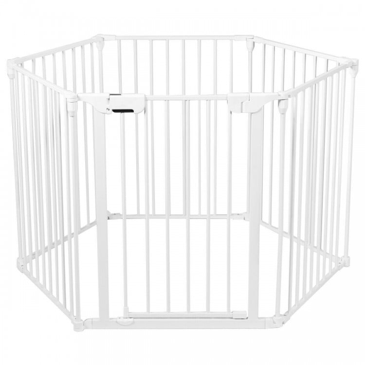 6-Panel Wall-mount Baby Safe Metal Fence Barrier - Gallery View 1 of 12