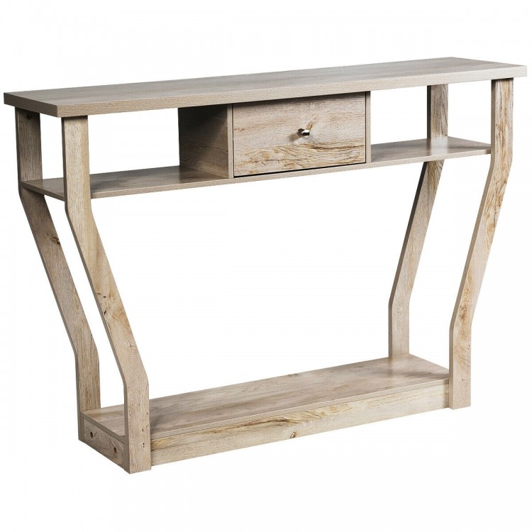 Console Hall Table with Shelf and Storage Drawer - Gallery View 1 of 12