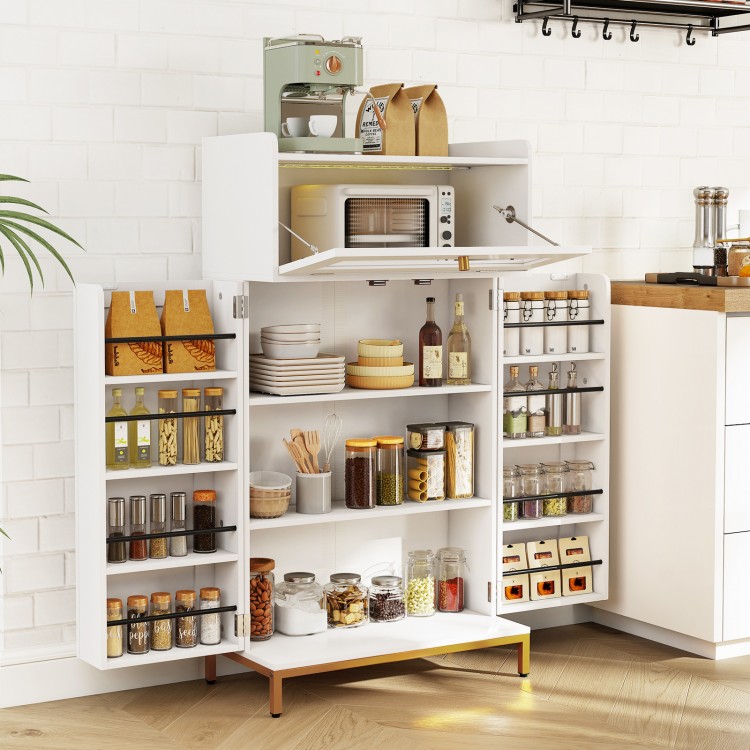 Kitchen Pantry Cabinet Freestanding Food Storage Cupboard - Gallery View 3 of 10