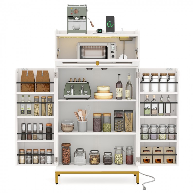 Kitchen Pantry Cabinet Freestanding Food Storage Cupboard - Gallery View 4 of 10