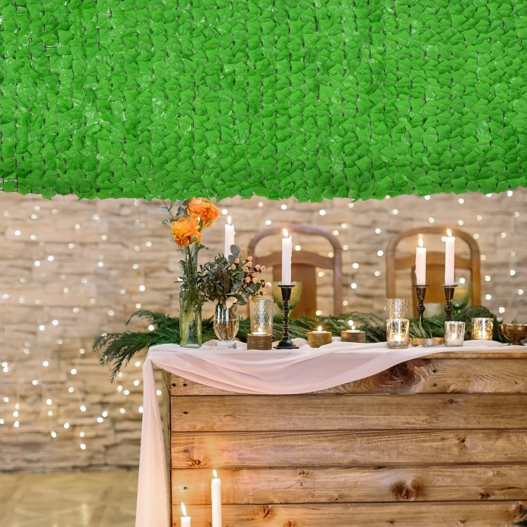Artificial ivy privacy fence measuring 118 x 39 inches, featuring dense leaves for decorative and privacy purposes.