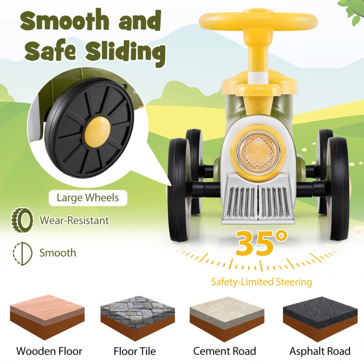 Ride on Toy with Steering Wheel and Train Whistle Sound Button - Gallery View 9 of 11