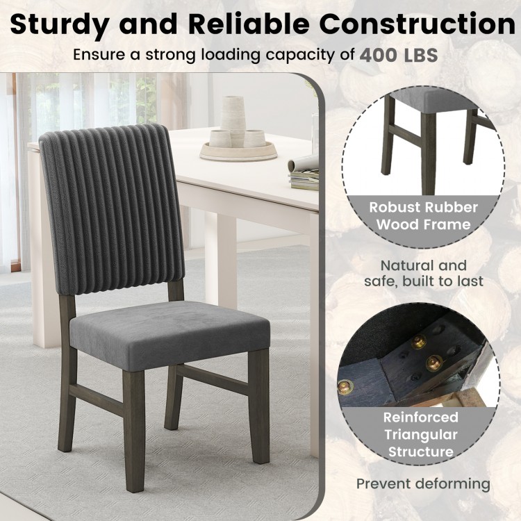 Mid-century modern dining chair in grey velvet with rubber wood frame, supporting up to 400 lbs for elegant comfort.