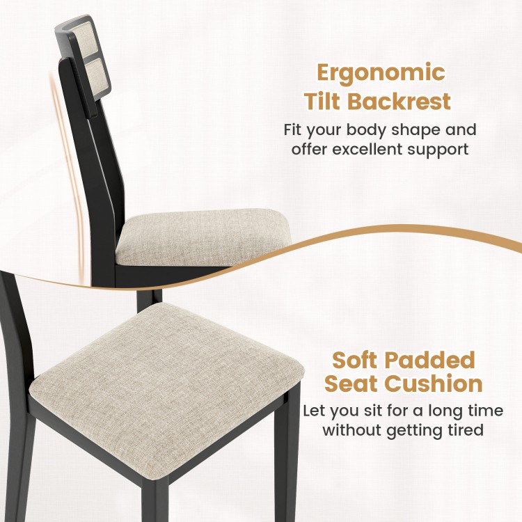 Modern dining chair with ergonomic tilt backrest and soft padded seat cushion, perfect for dining room comfort.