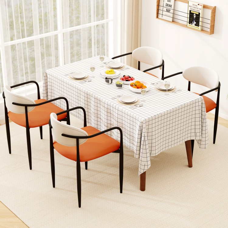 Modern dining chairs set of 2 with padded seats and curved backs, featuring faux PU leather upholstery for easy.
