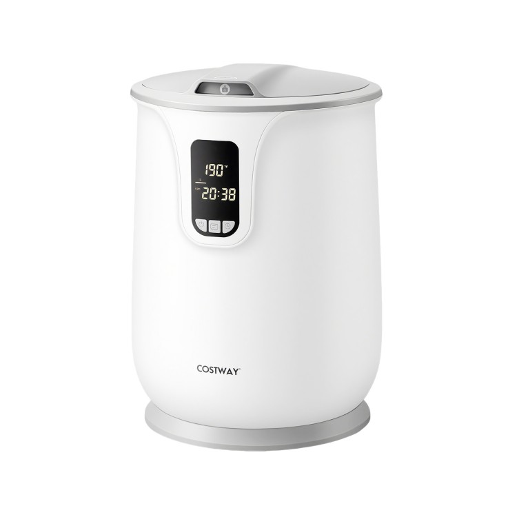 20 L large towel warmer in white with digital controls, 3 heat levels, and fast heating for cozy towels.