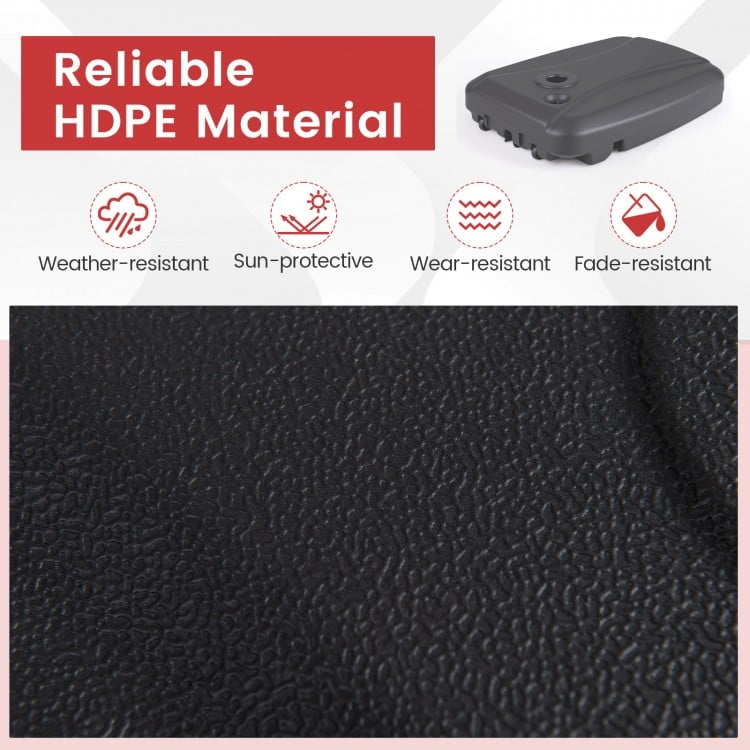 Close-up of the textured HDPE material of the 225 lbs cantilever patio umbrella base, showcasing its weather-resistant.