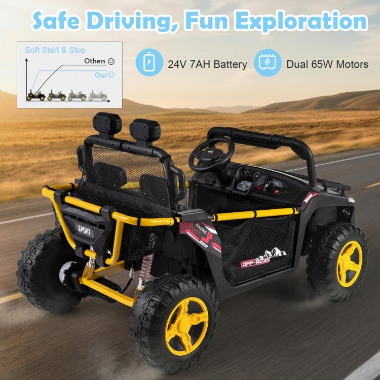 24V Ride on UTV for Kids 2 Seater Ride on Truck Car with Horn Music Story - Gallery View 9 of 11