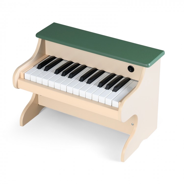 25-key kids piano keyboard in green with removable music stand, designed for safe and creative play.