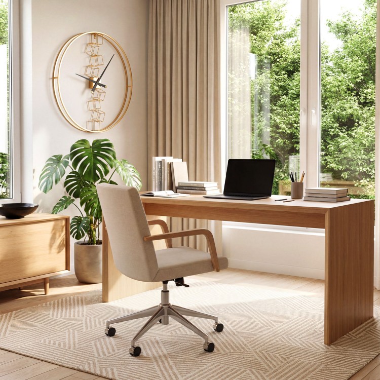 Large yellow wall clock with a robust metal frame and delicate hands, perfect for living room or kitchen decor.