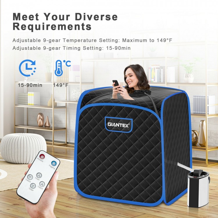 Portable Personal Steam Sauna Spa with Steamer Chair - Costway