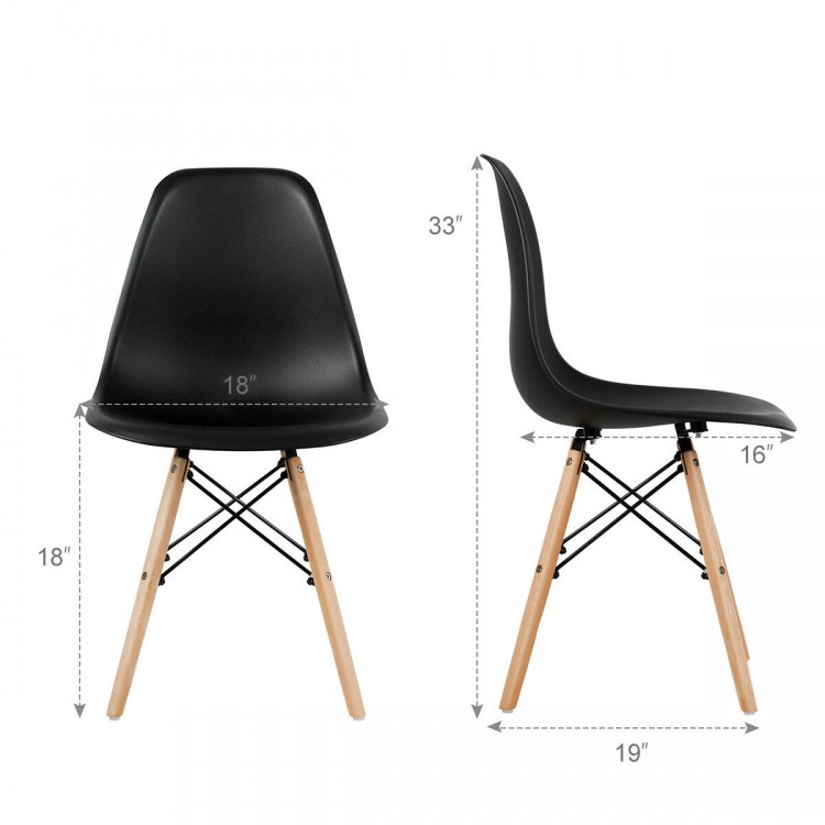 Black dining side chair with wood legs, ergonomic design, and durable materials, perfect for kitchen or office use.