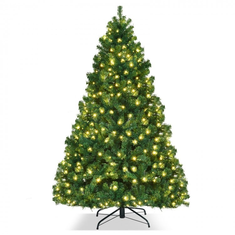 7/7.5/8 Feet Pre-lit Artificial Natural Christmas Tree with LED Lights - Gallery View 1 of 12