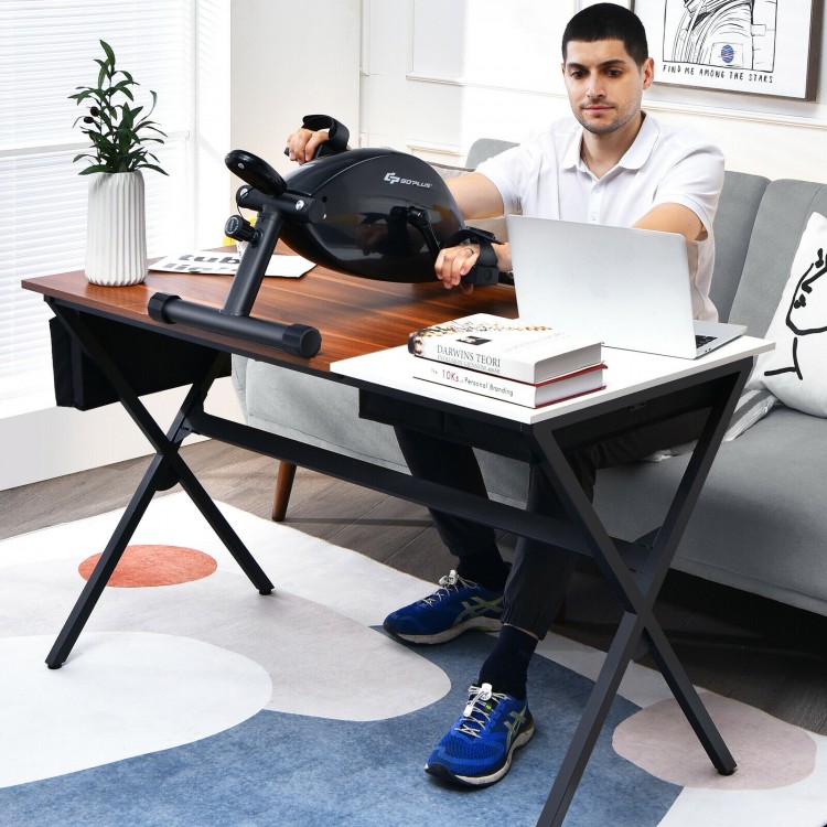 Portable under desk bike pedal exerciser with adjustable magnetic resistance, ideal for home office use and.