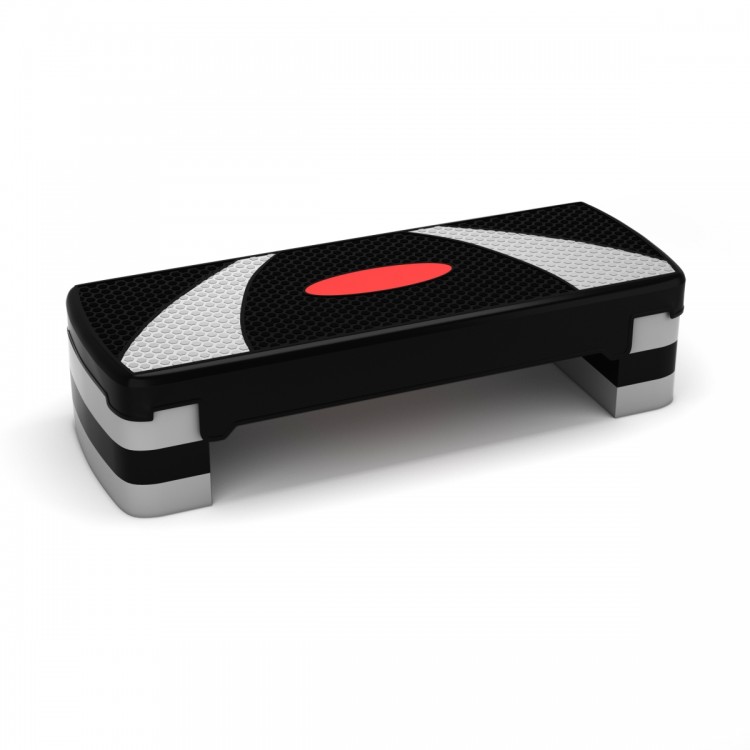 Adjustable 32-inch fitness aerobic step with riser, featuring a non-slip surface and shock-absorbing design for.