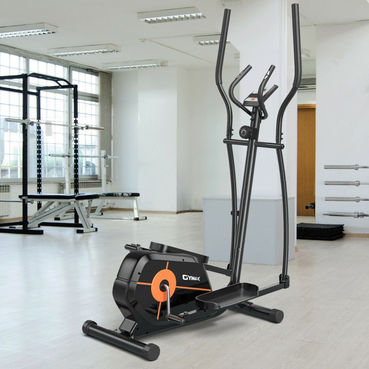 Elliptical exercise machine with LCD monitor and 8-level magnetic resistance for effective home workouts.